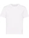 Prada Mens White Logo-embroidered Slim-fit Stretch-cotton T-shirt Xl In Bianco
