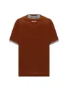 Prada T-shirt With Round Neck And Short Sleeves In Tabacco