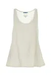 Prada Cotton Reversible Mini Dress With Elastic Hem In White