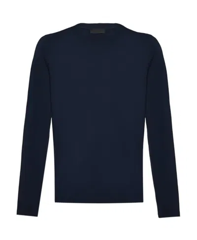 Prada T-shirt With Round Neck And Long Sleeves In White