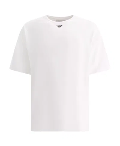 PRADA TRIANGLE-LOGO COTTON T-SHIRT