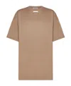 Prada T-shirt With Round Neck And Short Sleeves In Brown