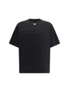 Prada Black Cotton T-shirt With Minimalist Design And Logo Detail In Black