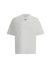 Prada T-shirt With Triangular Plaque In White