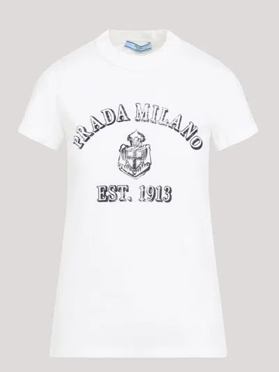 PRADA PRADA T-SHIRT WOMAN WHITE