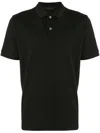Prada Logo Patch Polo Shirt In Black