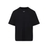 Prada Black Cotton T-shirt With Minimalist Design And Logo Detail