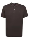 Prada Dark Brown Cotton Piquet Polo Shirt In Brown