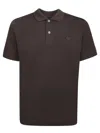 Prada Dark Brown Cotton Piquet Polo Shirt In Brown