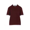 Prada Amaranth T-shirt In Cotton Jersey In Burgundy