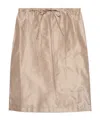 Prada Drawstring Pencil Midi Skirt In Brown