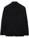 Prada Tailored Black Jacket With Notched Lapel In Black
