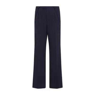 Prada Tailored Blue Trousers With Pleated Front Design
