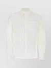 Prada Double-breasted Stretch Poplin Shirt In White