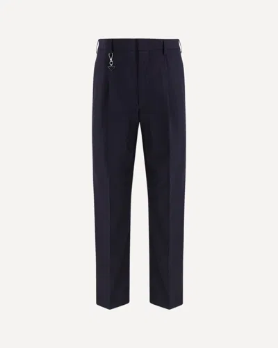 Prada Tailored Cotton Poplin Trousers In Blue