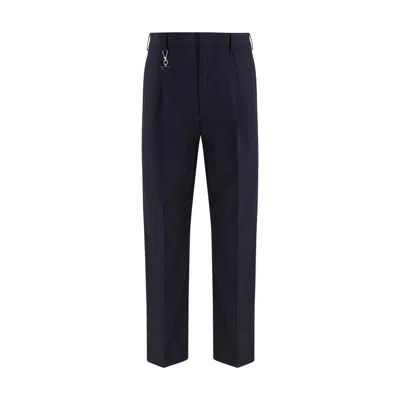 Prada Tailored Cotton Poplin Trousers In Blue