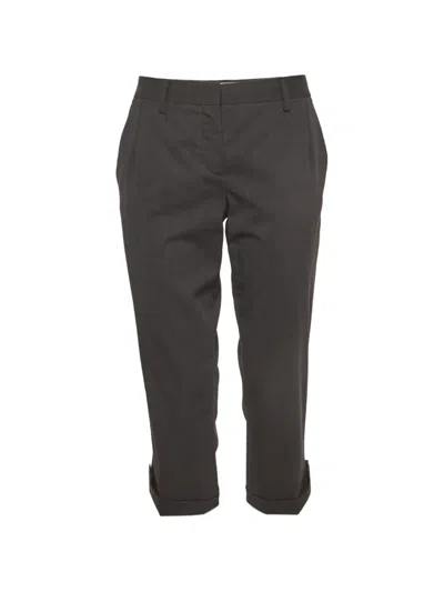 Pre-owned Prada Tailored Cropped Trousers In Gray