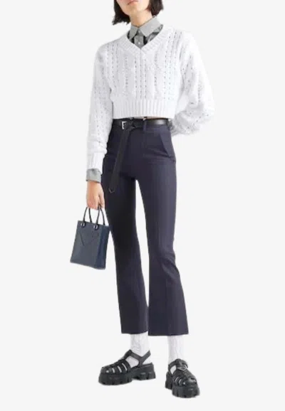 Prada Tailored Flared Pants In Blue