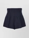 PRADA TAILORED HIGH WAIST PLEATED SHORTS WITH BELT LOOPS