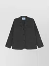 Prada Tailored Jacket With Notched Lapels And Buttoned Cuffs In Gray