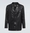 Prada Blazer Aus Leder In Nero