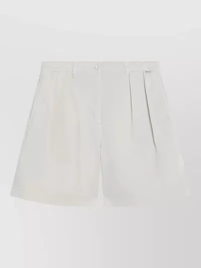 Prada Tailored Pants Belt Loops Back Pockets Pleats In White