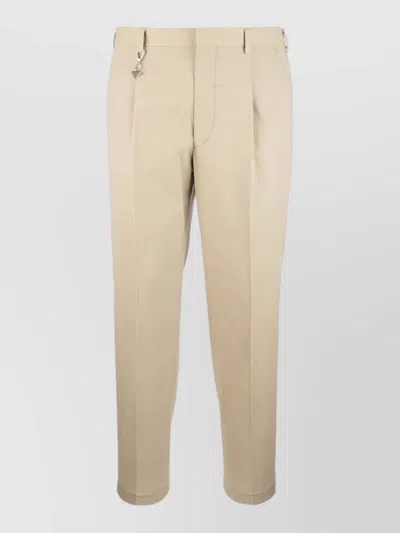 Prada Tailored Pants Belt Loops Pleated Design Pockets In Neutral