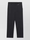Prada Safety-pin Detail Wool Trousers Clothing In Black
