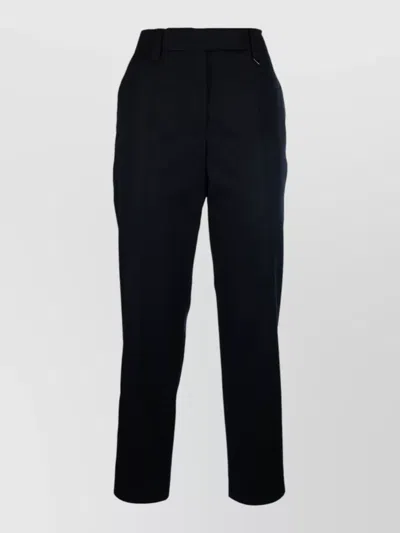 Prada Tailored Straight Trousers Belt Loops Pleats In Black