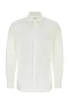 Prada Mens White 100% Cotton Poplin Shirt With Nacre Buttons And Side Slits In White