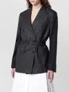 Prada Double-breasted Wool Jacket With Check Pattern In Black