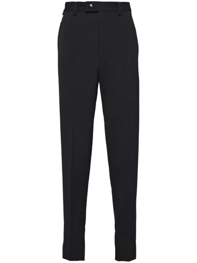 Prada Tailored Tapered-leg Trousers In Black