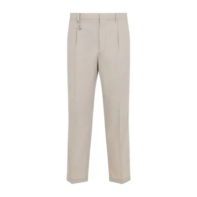 Prada Stylish Regular Fit Cotton Trousers For Men In Neutral