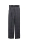 Prada Tailored Wide-leg Trousers With Classic Plaid Pattern In Gray