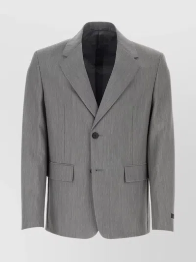 PRADA WOOL MOHAIR SINGLE BREASTED BLAZER