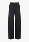 Prada Anthracite Grey Virgin Wool Pants In Black