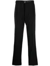 Prada Belted Tailored Trosuers In Black