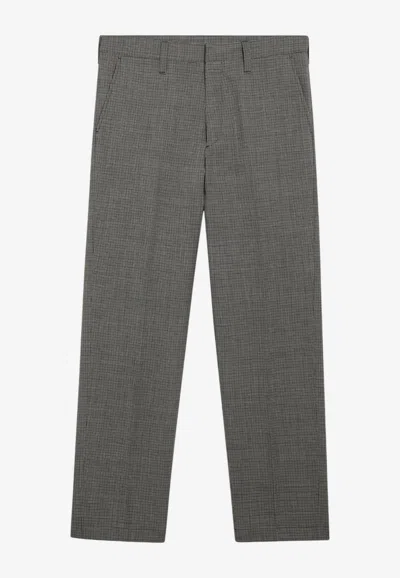 Prada Tailored Wool Pants In Gray