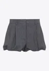 Prada Tailored Wool Shorts In Gray
