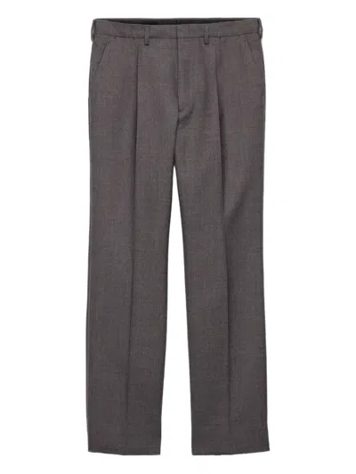 Prada Tailored Wool Trousers In Gray