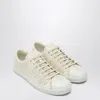 Prada Low Profile Round Toe Rubber Sole Sneakers In White