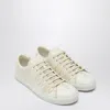 Prada Low Profile Round Toe Rubber Sole Sneakers In White