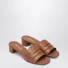 Prada Tan Leather Sandals In Brown