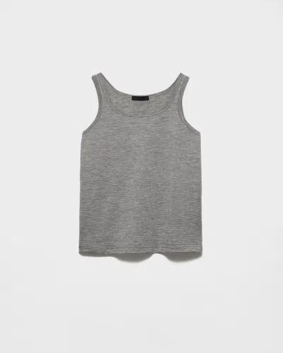 Prada Tanktop Aus Kaschmir Und Seide In Gray