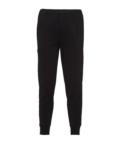 PRADA COTTON FLEECE JOGGERS WITH RE-NYLON DETAILS