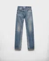 Prada Distressed Low-rise Straight Jeans