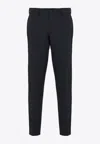Prada Mens Black Slim-fit Straight-leg Woven Trousers In Black