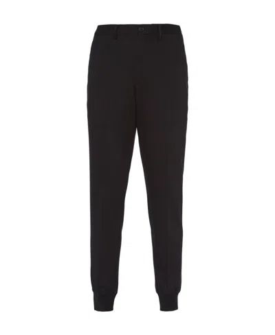 Prada Tapered Wool Trousers In Black