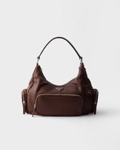 Prada Tasche Aus Gewaschenem Leder In Brown