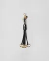 Prada Leather Bag Charm And Keychain In Schwarz
